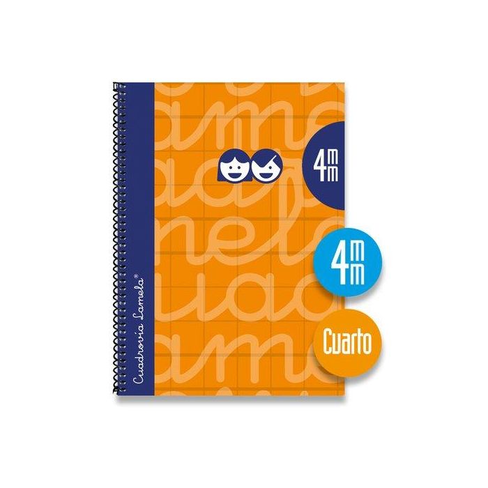 Lamela Bloc Tapa Forrada 4º 80H Cuadrovia 4 Mm Naranja 5 unidades