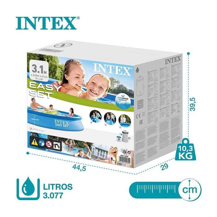Intex Piscina Hinchable Redonda Easy Set con Depuradora Filtro 3077 Litros 305x61 cm 5