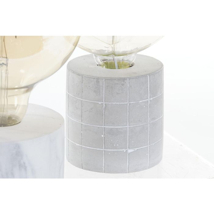 DKD Home Decor Lámpara LED Gris Blanco Cemento 2 Unidades 12 x 22 x 12 cm 3
