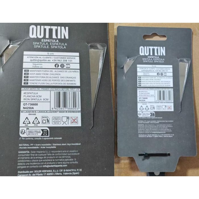 Espátula para plancha Sybarite 9 cm - Quttin (8 Unidades) 5 Espátula para plancha Sybarite 9 cm - Quttin (8 Unidades) 5