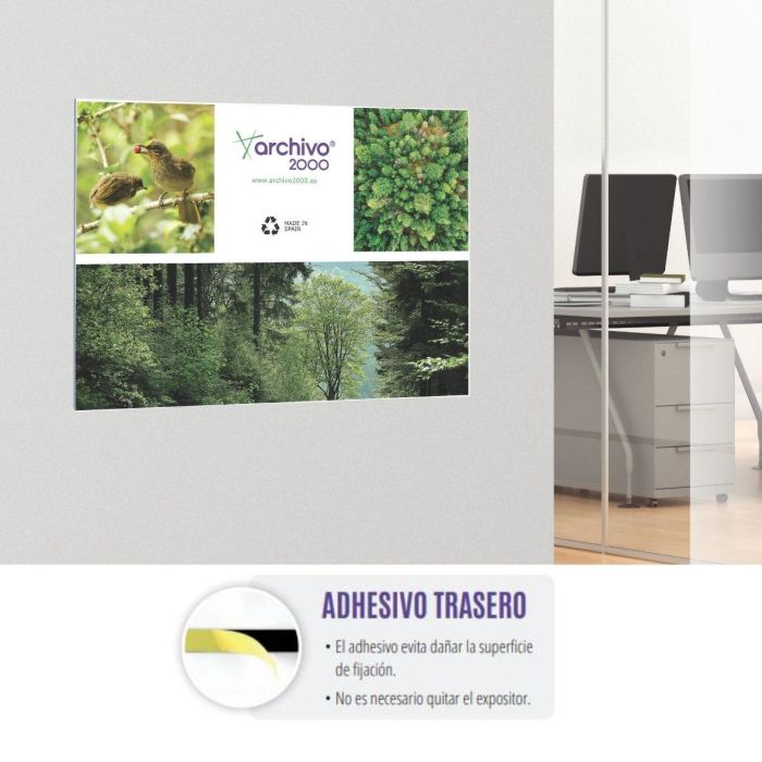 Expositor Multiusos Mural A.2000 Adhesivo A5 Horizontal Premium Cristal 2