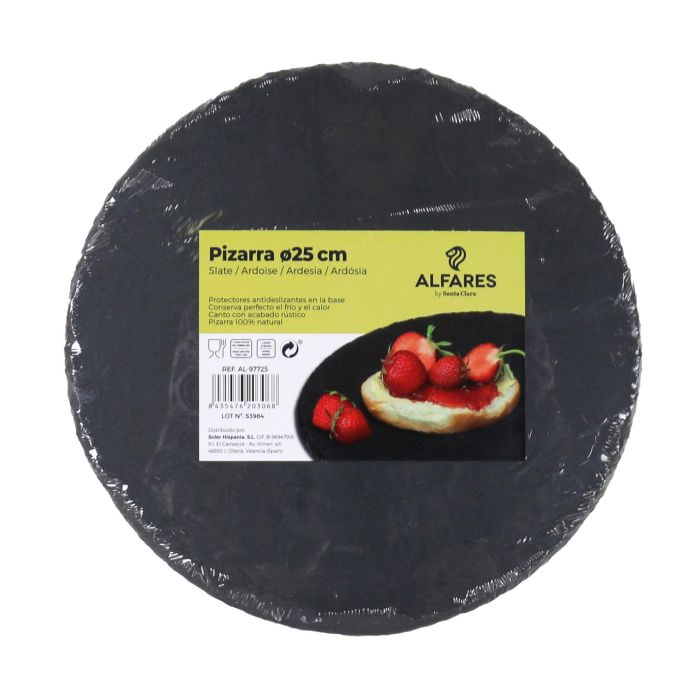 Santa Clara Plato Pizarra Ø25 cm Alfares - 4-6 mm de grosor (12 Unidades) 1