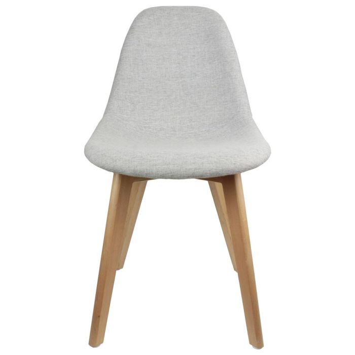 Home Deco Factory Silla HELSINKI Diseño Escandinavo Patas Madera Asiento Tela Gris 47x53x87,2 cm 3