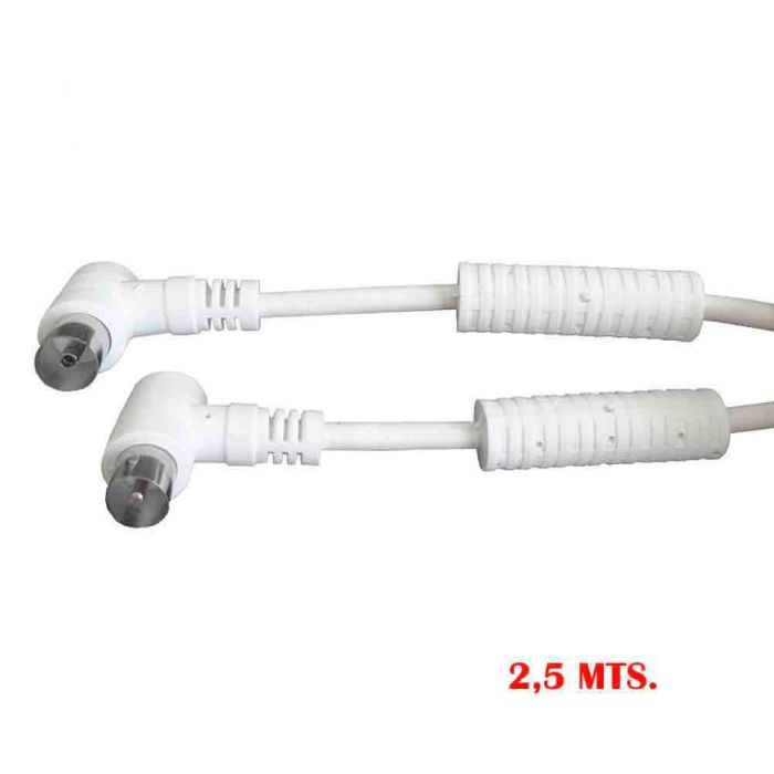 Edm Prolongación TV-Video Acodada con Filtro 9,5mm - 2,5m Blanco 0 Edm Prolongación TV-Video Acodada con Filtro 9,5mm - 2,5m Blanco 0