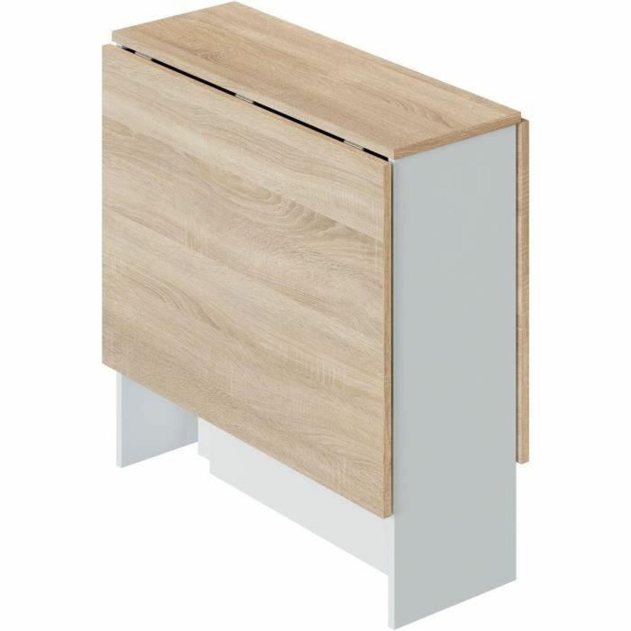 Mesa de cocina plegable FLY - Melamina Artik blanco y roble - L 140 x P 77 x H 78 cm 3