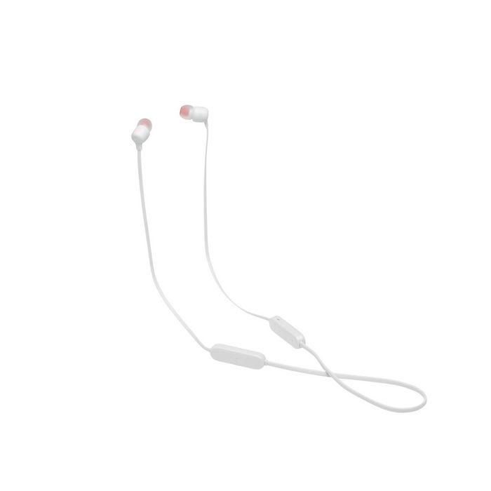 JBL JBLT125BTWHT Auriculares In-Ear Inalámbricos con Micrófono Bluetooth 5.0, 16h Batería, Pure Bass, Carga Rápida, Blancos