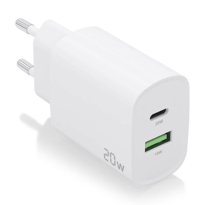 AISENS - CARGADOR 20W, 1xUSB-C PD3.0, 1xUSB-A QC3.0, BLANCO AISENS - CARGADOR 20W, 1xUSB-C PD3.0, 1xUSB-A QC3.0, BLANCO