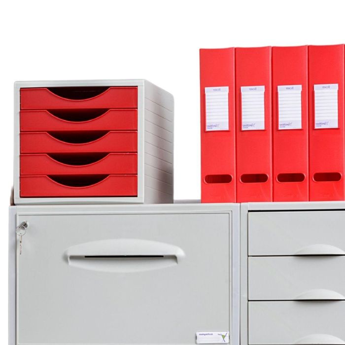 Modulo 5 Cajones Archivotec Gris/Rojo 3