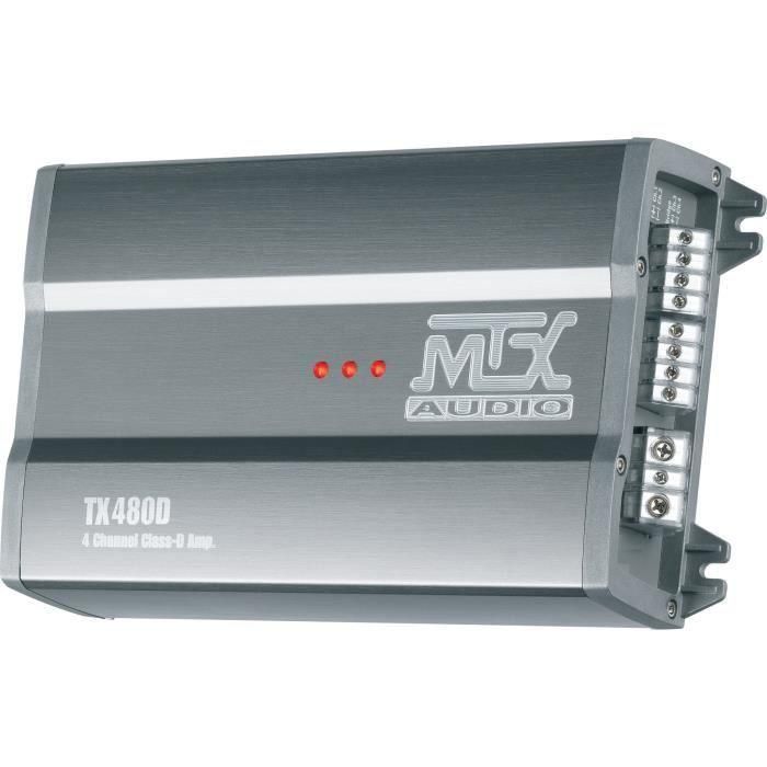 MTX TX480D 12V 4 canales Clase-D 4x80W RMS Amplificador de aluminio