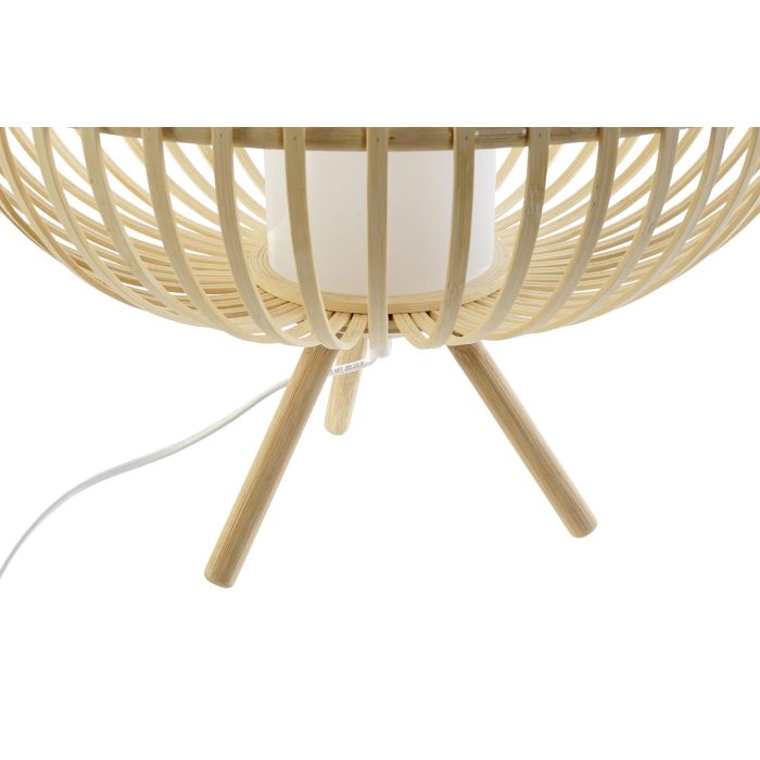 DKD Home Decor Lámpara Sobremesa Balines Bambú Madera Natural Blanco 40x36x40 cm (2 Unidades) 4