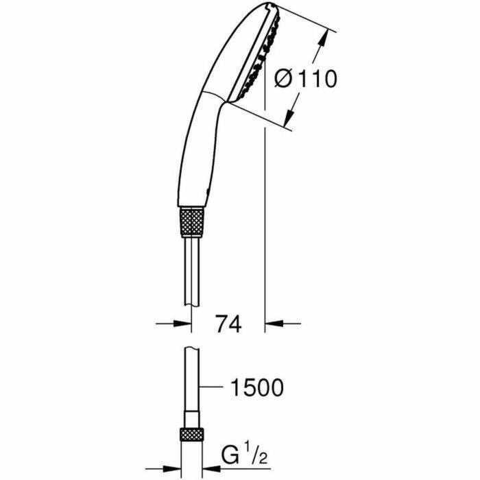 Alcachofa de Ducha Grohe Plástico 2 Alcachofa de Ducha Grohe Plástico 2