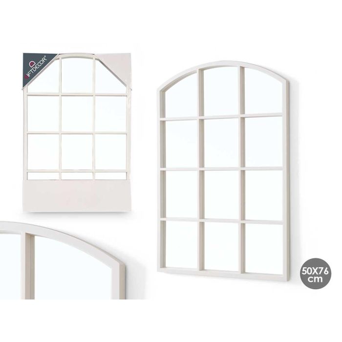 Espejo Ventana Blanco Giftdecor 52X76CM (4 Unidades) Espejo Ventana Blanco Giftdecor 52X76CM (4 Unidades)