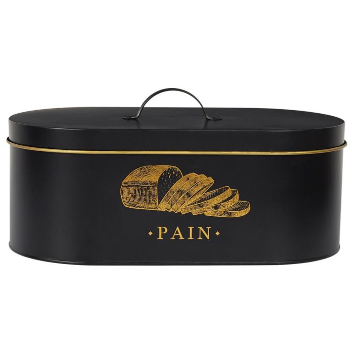 Cook Concept Caja Metal "Pain" Lounge - Negro mate con dorado, 34x18x17 cm 2 Cook Concept Caja Metal "Pain" Lounge - Negro mate con dorado, 34x18x17 cm 2