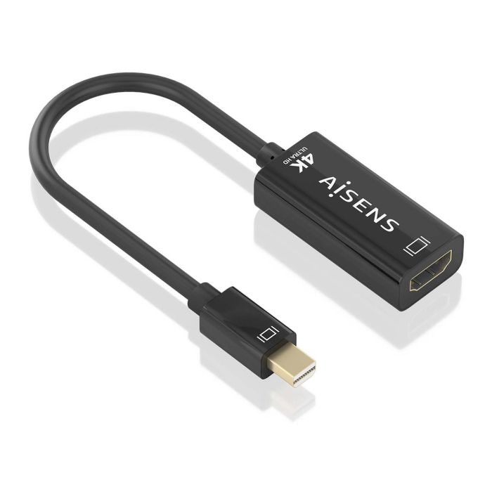 AISENS - CONVERSOR MINI DP A HDMI 4K@60HZ, MINI DP/M-HDMI/H NEGRO, 15CM