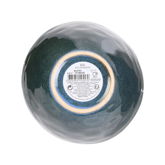 Home Deco Factory Bol Gres Azul Natural diámetro 14.5 cm altura 9 cm capacidad 550 ml 1