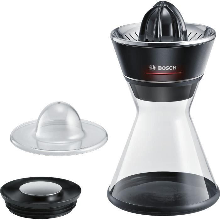 Exprimidor de cítricos - BOSCH - MCP72GPB VitaStyle Citro - Negro / acero inoxidable cepillado - 40 W - LED - Depósito de vidrio de 1 L - cono universal 1 Exprimidor de cítricos - BOSCH - MCP72GPB VitaStyle Citro - Negro / acero inoxidable cepillado - 40 W - LED - Depósito de vidrio de 1 L - cono universal 1