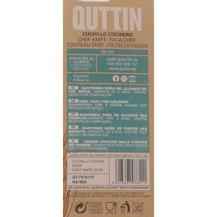 Quttin Cuchillo de Cocina Colección Bio 20 cm (24 Unidades) 2