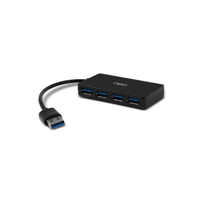 Nox NXLITEHUBONE Hub USB 3.0 Lite Hub One, 4 Puertos, Plug & Play, Compatible con Windows macOS Linux, 5 Gbps 1 Nox NXLITEHUBONE Hub USB 3.0 Lite Hub One, 4 Puertos, Plug & Play, Compatible con Windows macOS Linux, 5 Gbps 1
