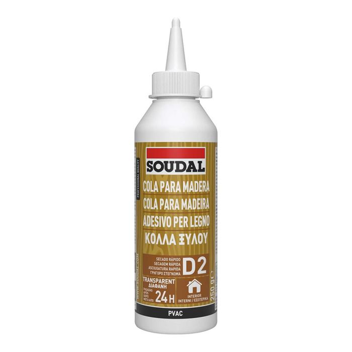 Soudal 64a Cola blanca rápida para madera porosa, papel y MDF - 250 g 0 Soudal 64a Cola blanca rápida para madera porosa, papel y MDF - 250 g 0