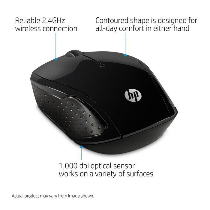 HP Ratón Inalámbrico 200 - Freedom to Create Without Wires, Contoured for Either Hand, Affordable Wireless Mouse