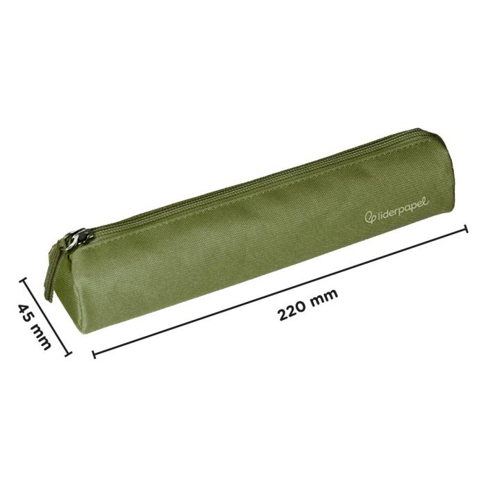 Estuche Portatodo Liderpapel Slim Cilindrico 220x45 mm Verde Militar 1