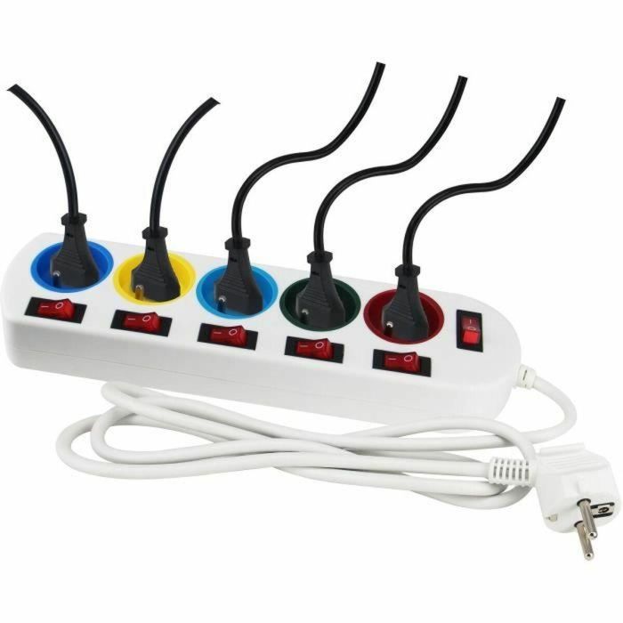 GAO AUC1708617673088 Regleta de enchufes, 5 tomas, con interruptores, 16A, 230V 1 GAO AUC1708617673088 Regleta de enchufes, 5 tomas, con interruptores, 16A, 230V 1