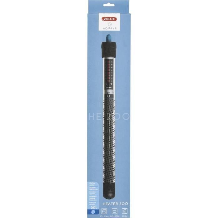 Calentador - Zolux - Para acuario - Temperatura regulable hasta 34°C - 200W Calentador - Zolux - Para acuario - Temperatura regulable hasta 34°C - 200W