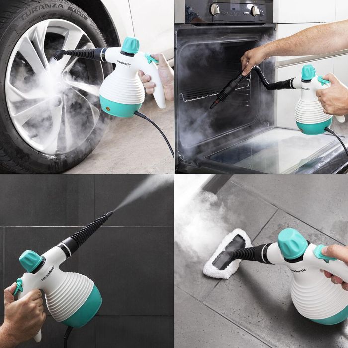 Vaporeta de Mano Multiusos con Accesorios 9 en 1 Steany InnovaGoods 0,35 L 3 Bar 1000W 10 Vaporeta de Mano Multiusos con Accesorios 9 en 1 Steany InnovaGoods 0,35 L 3 Bar 1000W 10
