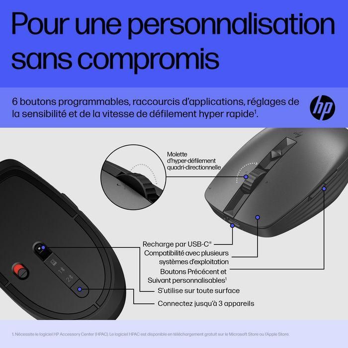 HP 715 Ratón Recargable Multidispositivo Ambidextro con Botones Programables, 90 Días Batería y Sensor Track-on-Glass 14 HP 715 Ratón Recargable Multidispositivo Ambidextro con Botones Programables, 90 Días Batería y Sensor Track-on-Glass 14