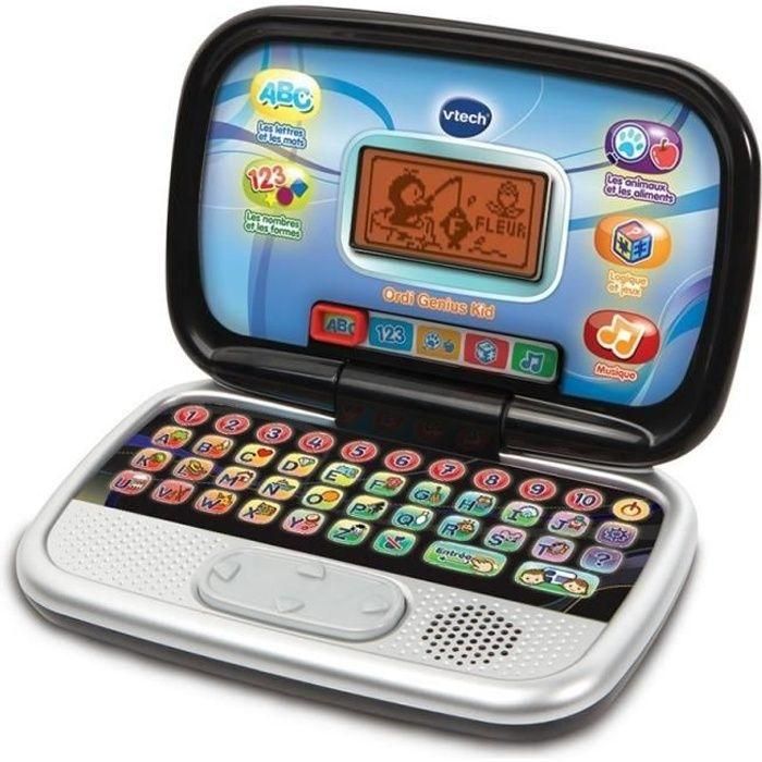VTECH Ordi Genius Kid - Computadora Educativa con Contenido EscalaVTECH Ordi Genius Kid - Computadora Educativa con Contenido Escalable y 20 Actividades, Pantalla Retroiluminada