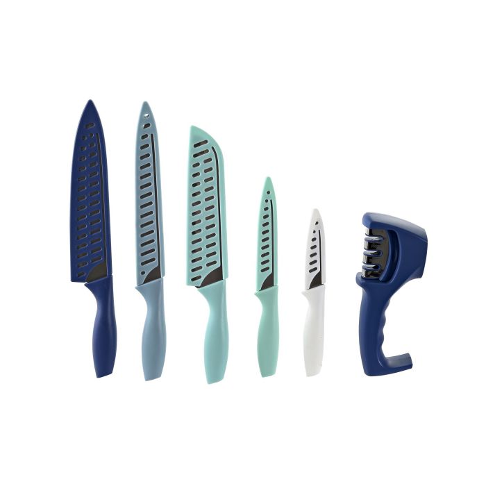 DKD Home Decor Cuchillo Básico Azul, Set de 6 Piezas de Acero Inoxidable y Polipropileno, Apto para Lavavajillas 1 DKD Home Decor Cuchillo Básico Azul, Set de 6 Piezas de Acero Inoxidable y Polipropileno, Apto para Lavavajillas 1