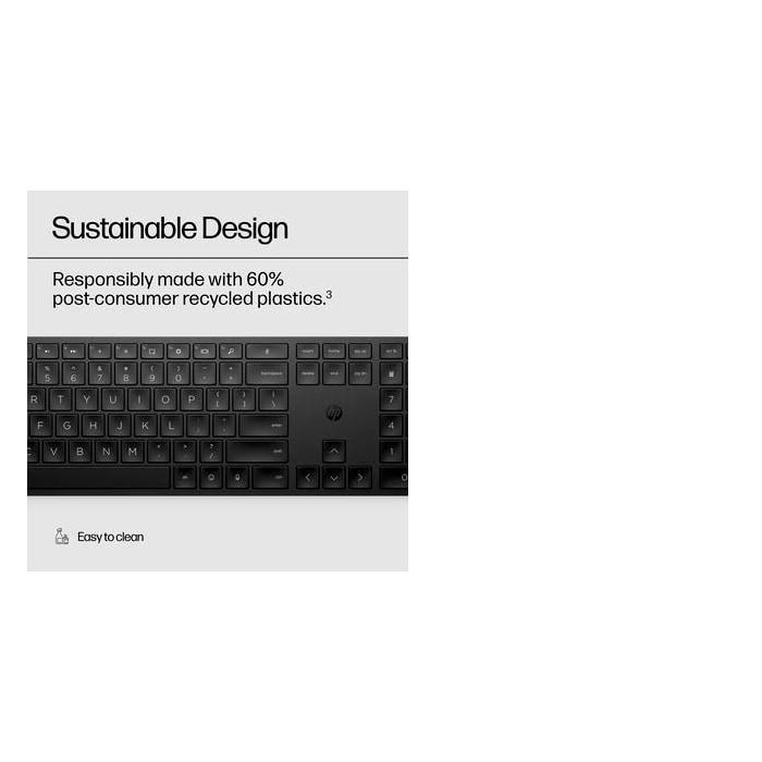 HP 450 Teclado Inalámbrico Programable con 20+ Teclas Personalizables, Confort, Productividad, Sostenible y Fácil de Limpiar 6