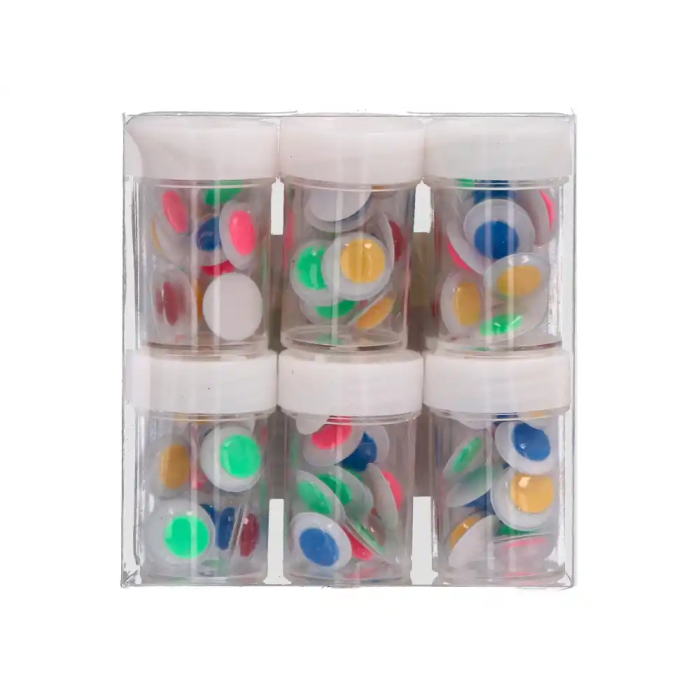 Liderpapel Ojo 15 mm Blanco con Pupila de Colores Surtidos Pack 144 Unidades 2