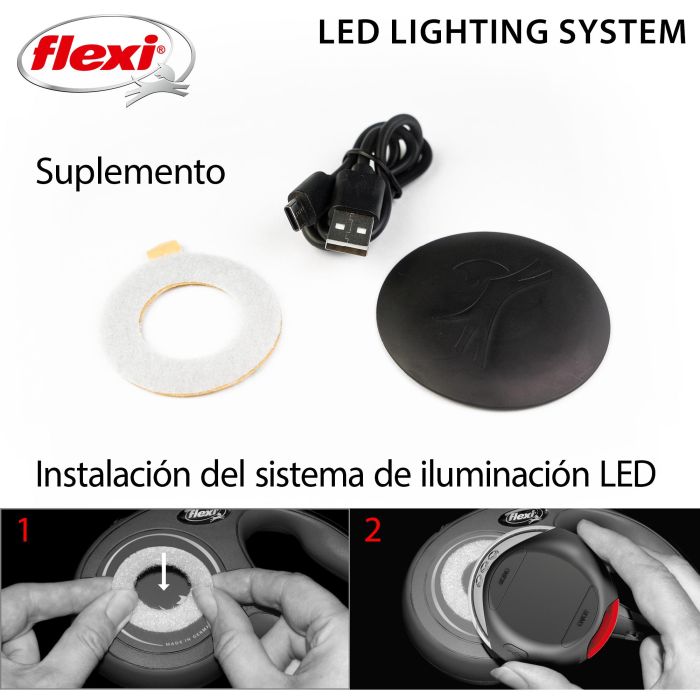 Flexi Sistema LED para Correas Flexi Negro Compatible con New Comfort, New Classic y Black Design Tallas S, M y L 2