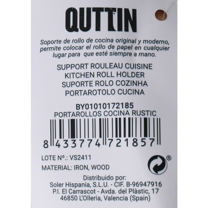Confortime Portarollos Cocina Rustic Quttin - 15x15x33 cm (12 Unidades) 2 Confortime Portarollos Cocina Rustic Quttin - 15x15x33 cm (12 Unidades) 2