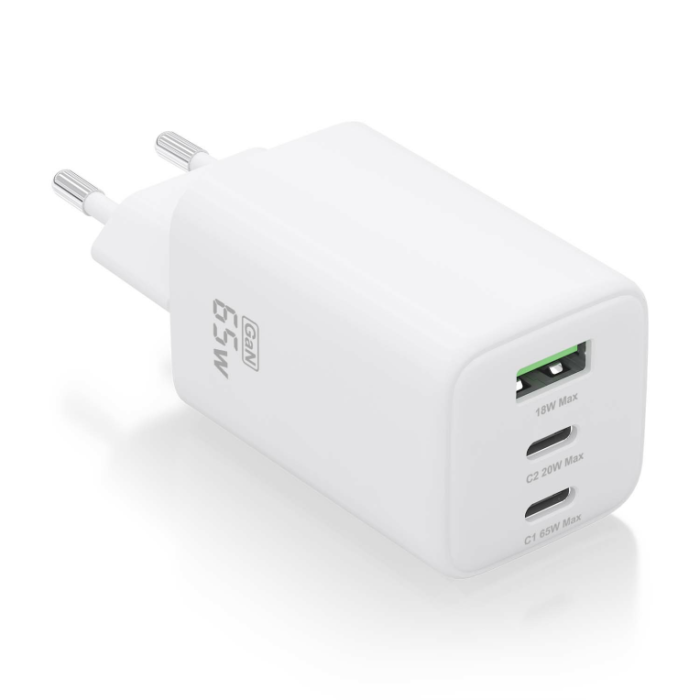 AISENS - CARGADOR GaN 65W, 2xUSB-C PD3.0 QC4.0, 1xUSB-A QC3.0, BLANCO AISENS - CARGADOR GaN 65W, 2xUSB-C PD3.0 QC4.0, 1xUSB-A QC3.0, BLANCO
