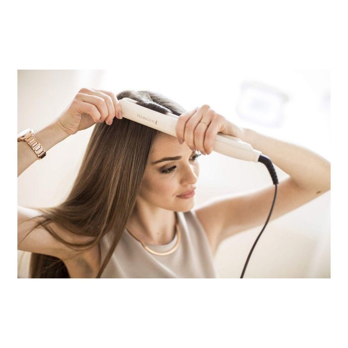 Remington S9100 Plancha de pelo PROluxe con Tecnología OPTIheat y Cerámica Ultimate Glide, 9 Temperaturas (150-230°C), Función Pro+ 185°C - Crema beige 3 Remington S9100 Plancha de pelo PROluxe con Tecnología OPTIheat y Cerámica Ultimate Glide, 9 Temperaturas (150-230°C), Función Pro+ 185°C - Crema beige 3