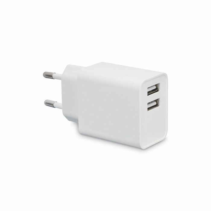 Cargador de Pared KSIX 2 USB 2.4A Blanco 11 Cargador de Pared KSIX 2 USB 2.4A Blanco 11