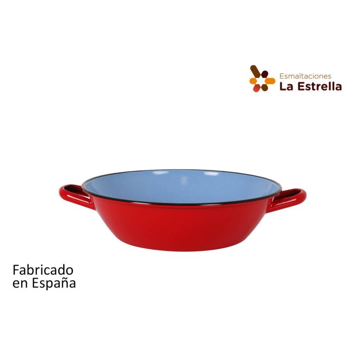 Paellera honda bordonada 32 cm rojo - La Estrella (4 Unidades) Paellera honda bordonada 32 cm rojo - La Estrella (4 Unidades)
