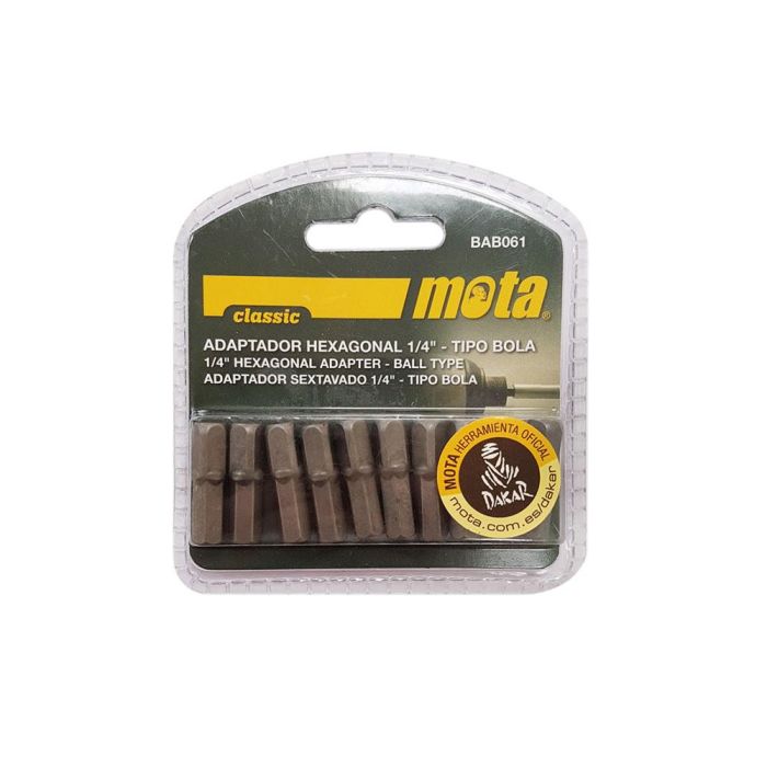 Mota Adaptador hexagonal t. bola 25mm 1/4" 10 unid. bab061