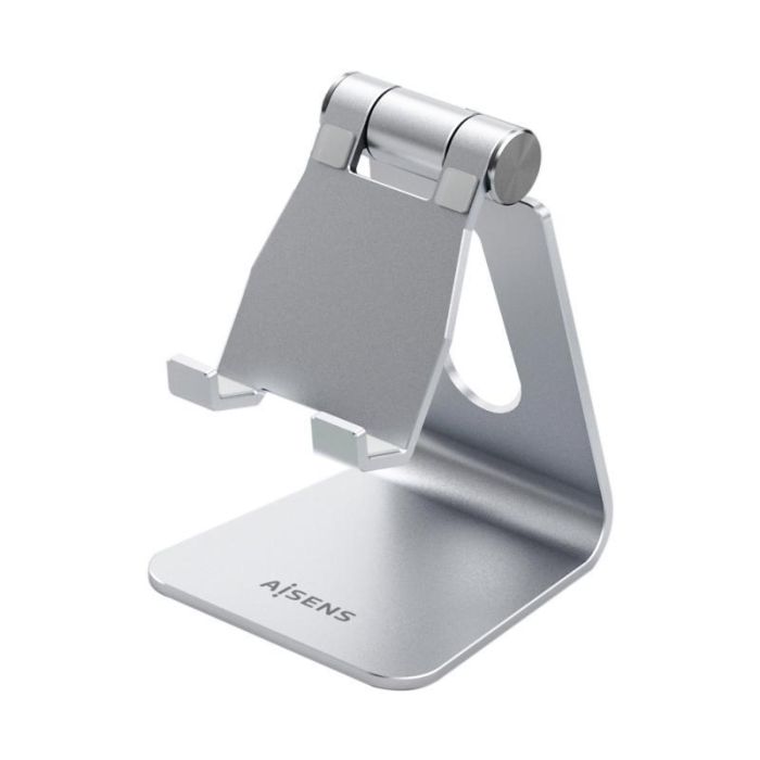 Aisens Soporte De Sobremesa M Ajustable 1 Pivote Para Tablet-Movil Plata