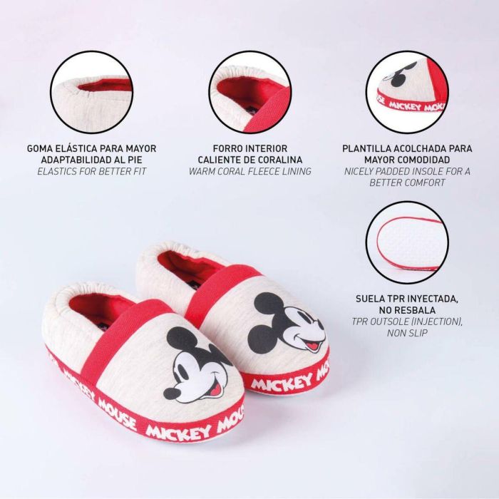 Zapatillas de Estar por Casa Mickey Mouse Gris claro 4 Zapatillas de Estar por Casa Mickey Mouse Gris claro 4