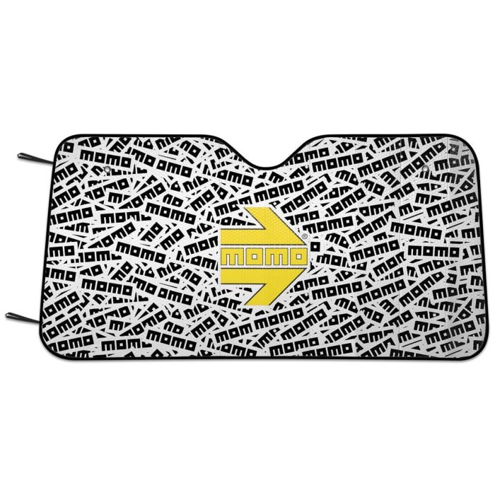 Momo Parasol Frontal Freccia Wht-Blk M Size SSFRCHR 130x60cm Protege Rayos UV Bandas Elásticas Laterales