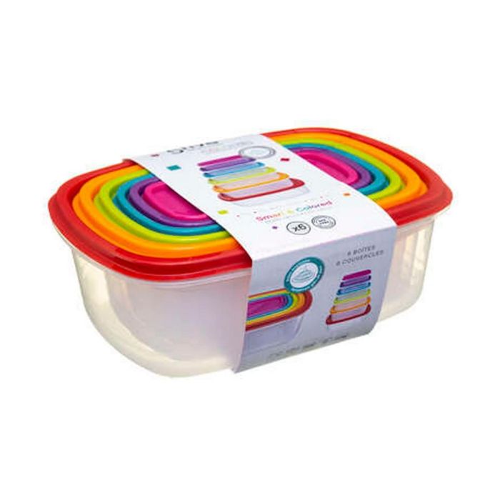 Set de 6 Fiambreras 5five Simply Smart Polipropileno 300 ml 225 ml 175 ml 12,5 ml 0,3 g 245 ml Multicolor Rectangular 2 Set de 6 Fiambreras 5five Simply Smart Polipropileno 300 ml 225 ml 175 ml 12,5 ml 0,3 g 245 ml Multicolor Rectangular 2