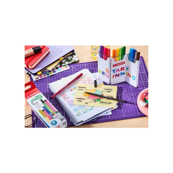 Estuche Carton Zig-Zag Rotuladores Punta Fibra Media 1Mm. Pen 68 con 18 Unidades Colores Surtidos Stabilo 6818-8 2 Estuche Carton Zig-Zag Rotuladores Punta Fibra Media 1Mm. Pen 68 con 18 Unidades Colores Surtidos Stabilo 6818-8 2