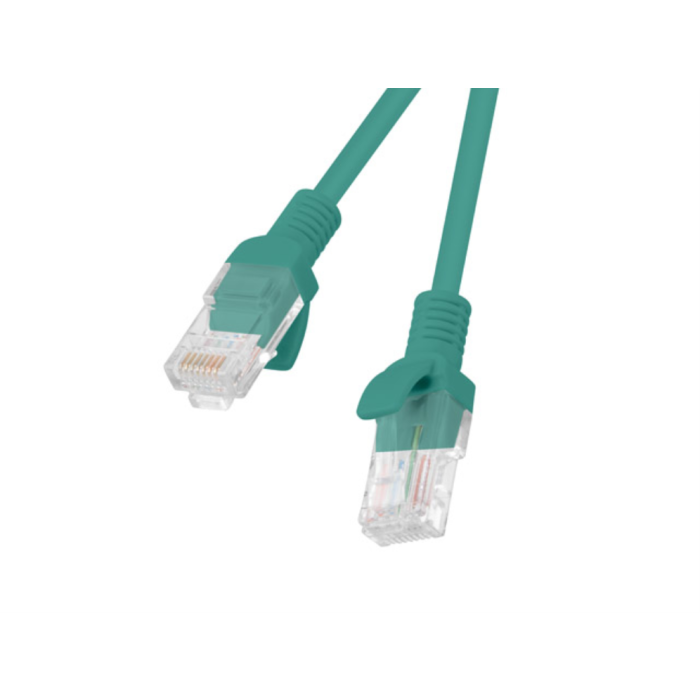 Lanberg PCU6-10CC-0100-G Cable de Red Ethernet Cat6 U/UTP (UTP) de 1 Metro, Conectores RJ-45 Chapados en Cobre, Color Verde