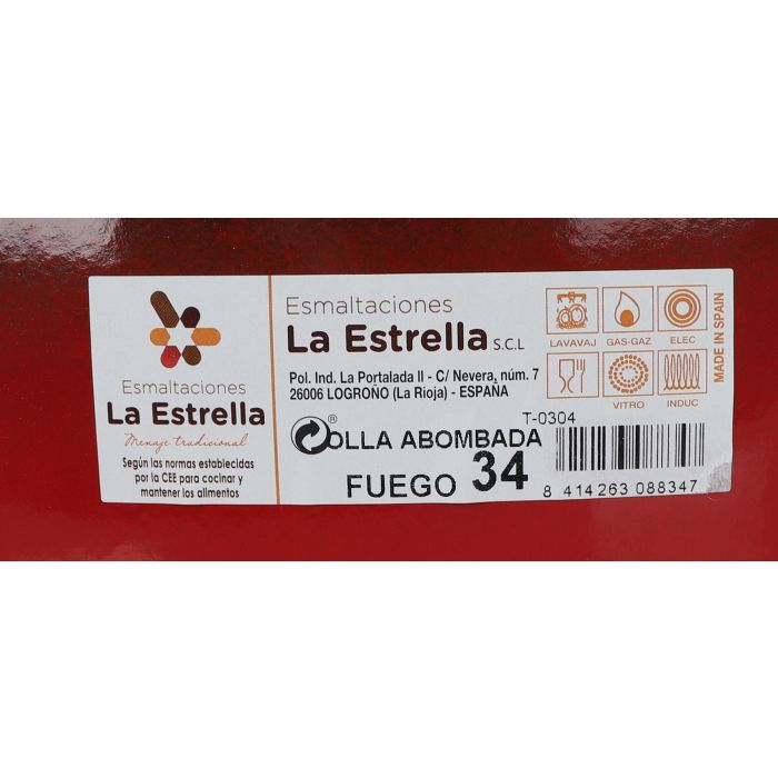 Olla Abombada con Tapa 34 cm - 20L Fuego - La Estrella (2 Unidades) 1 Olla Abombada con Tapa 34 cm - 20L Fuego - La Estrella (2 Unidades) 1