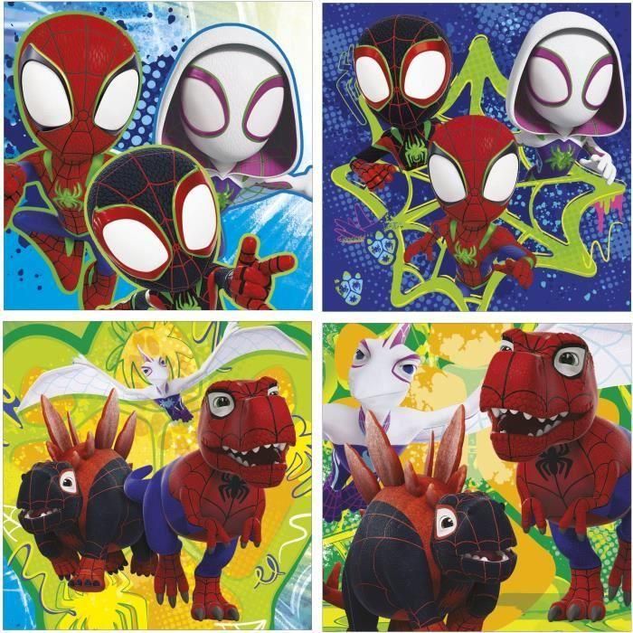 Educa Puzzle Progresivo Dino Spidey, Set 4 Puzzles de 12+16+20+25 Piezas, para Niños +3 Años 1