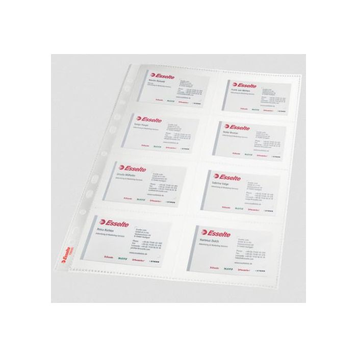 Bolsa 10 Fundas Tarjetas Visitas Multitaladro Pvc Formato A4 110 Micras Esselte 78930