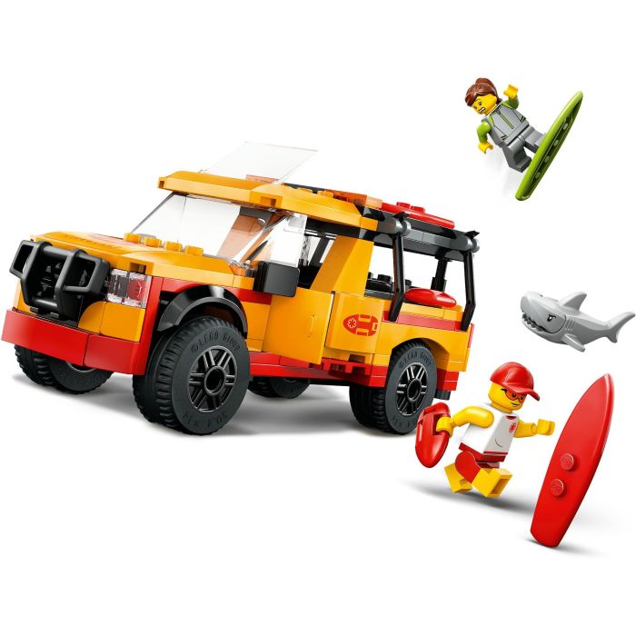 LEGO 60453 Furgoneta de Rescate del Socorrista City: Set de Construcción con 2 Minifiguras, Tiburón y Accesorios de Playa para Niños +6 años 3